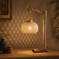 Handcrafted Bamboo Lattice Globe Table Lamp