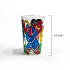 Hand-Painted Bengal Pattachitra Glass Tumbler - Traditional Folk Art Decor - Madhues