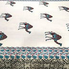 Rajasthani Camel Bagru Block Print Single Bedsheet - Madhues