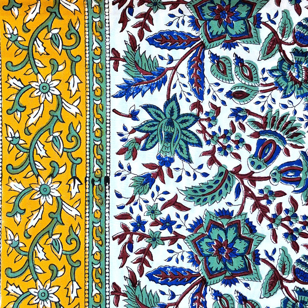 Sanganeri Bagru  Block Print Single Bedsheet