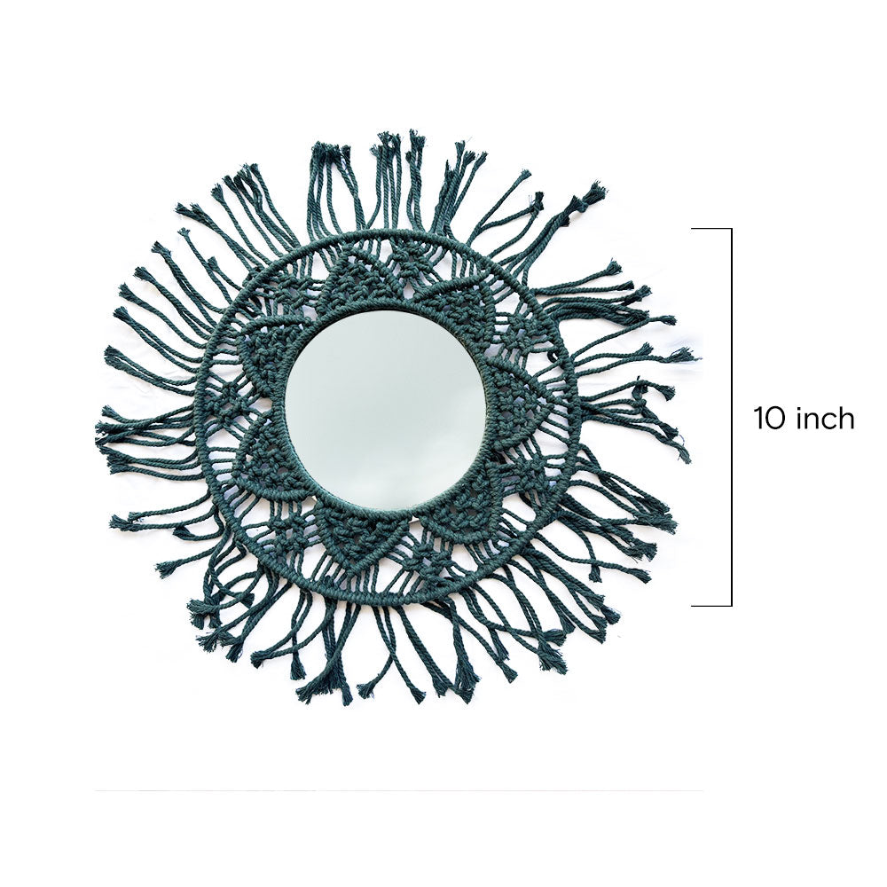 Dark Teal Dreamcatcher Sunburst Mirror - Image 3