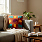 The Jungle Jewels Appliqué Elephant Pillow Cover Set of 2 - Madhues