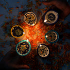 'Ashtamangala' Festive Diya Set - A Display of Abundance (Set of 8)