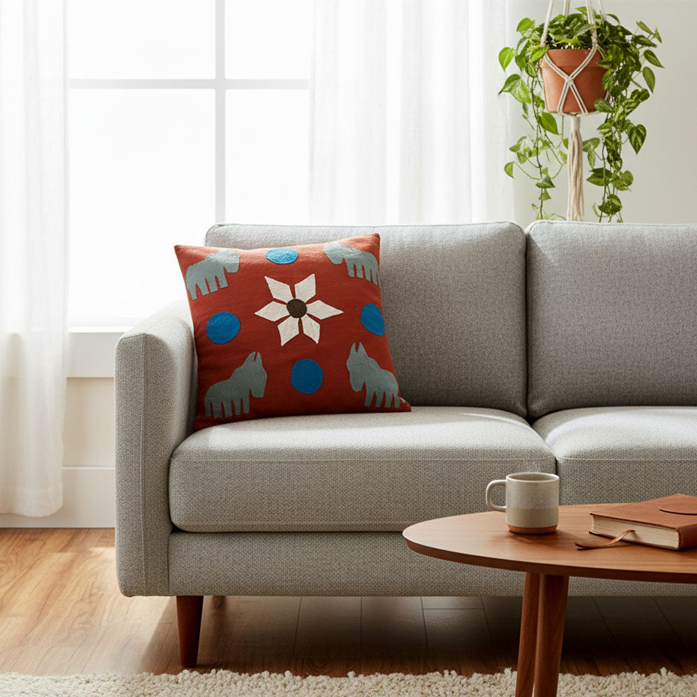 The Southwest Equine Folk Art Pillow Cover Set of 2