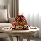 The Royal Paisley Embroidered Potli Bag - Madhues