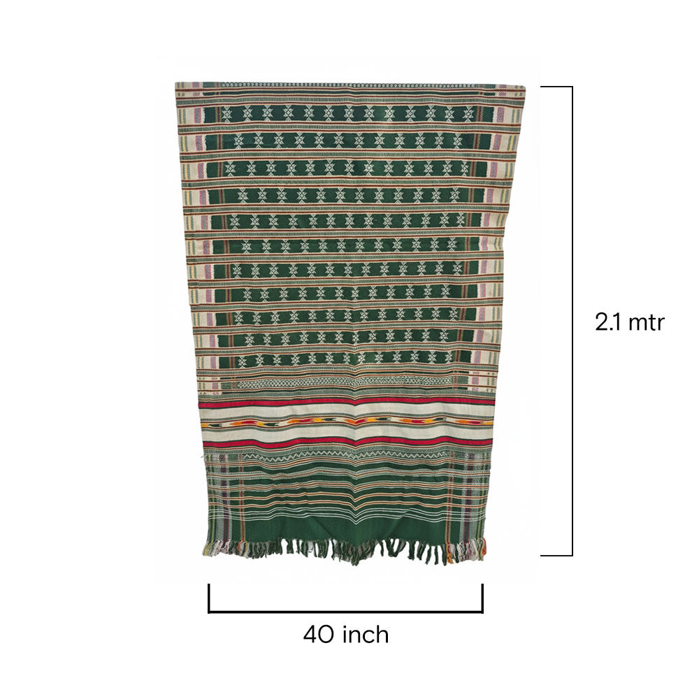 Forest Green Heritage Handwoven Pattu Shawl