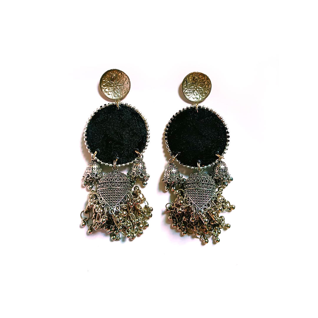 Artisan Shisha Tassel Jhumka Earrings - Image 3