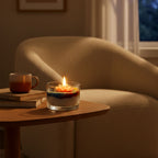 Artisan Lotus Flower Scented Candle - Vibrant Layers & Serene Glow