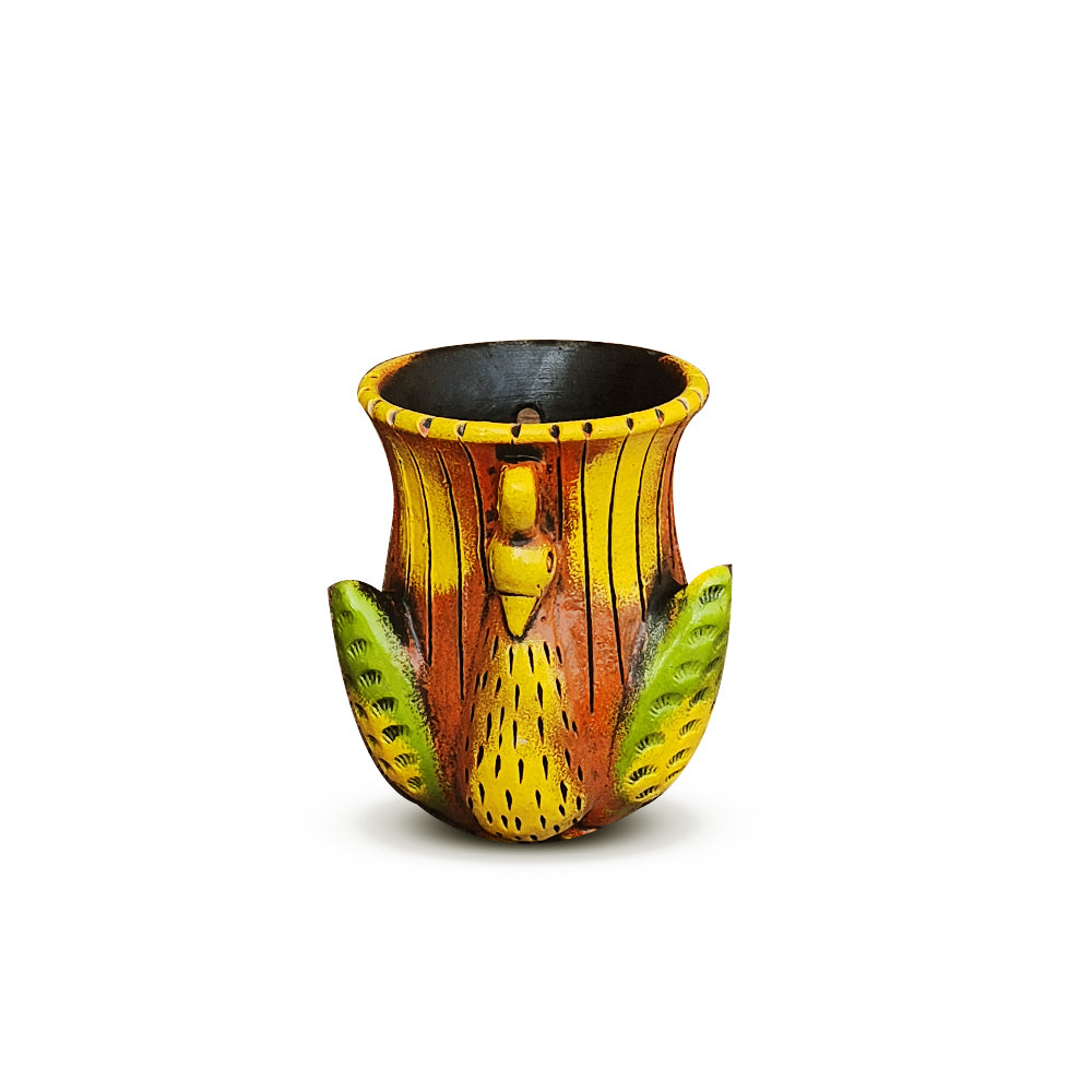 Vibrant Peacock Feathers Planter - Madhues