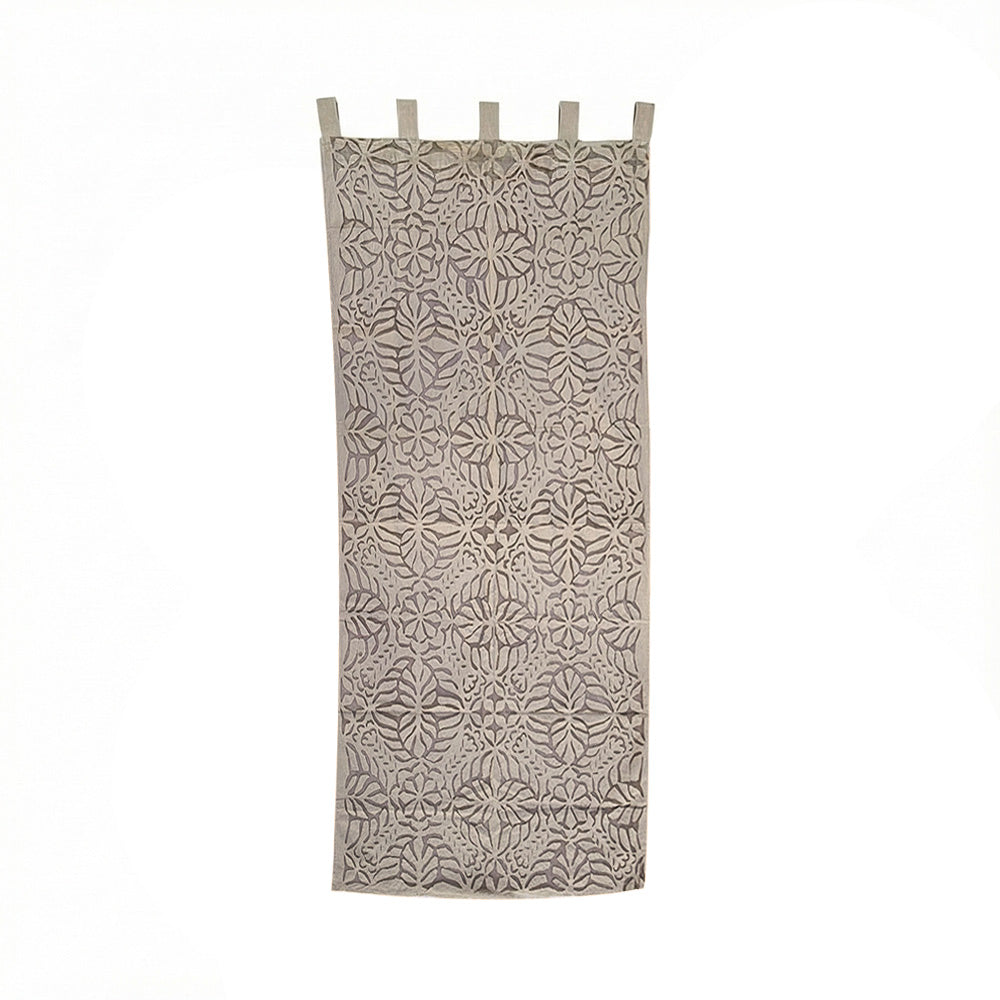 Heirloom Floral Sheer Barmer Appliqué Curtain