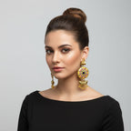 Handmade Mandala Drop Earrings with Gold Accents
