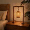 Bamboo Arch Frame Hanging Lantern Table Lamp