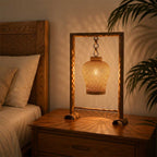 Bamboo Arch Frame Hanging Lantern Table Lamp