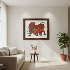Handmade Gond Tribal Bull Painting on Paper