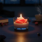 Elegant Scented Rose Votive Candle in Glass Holder