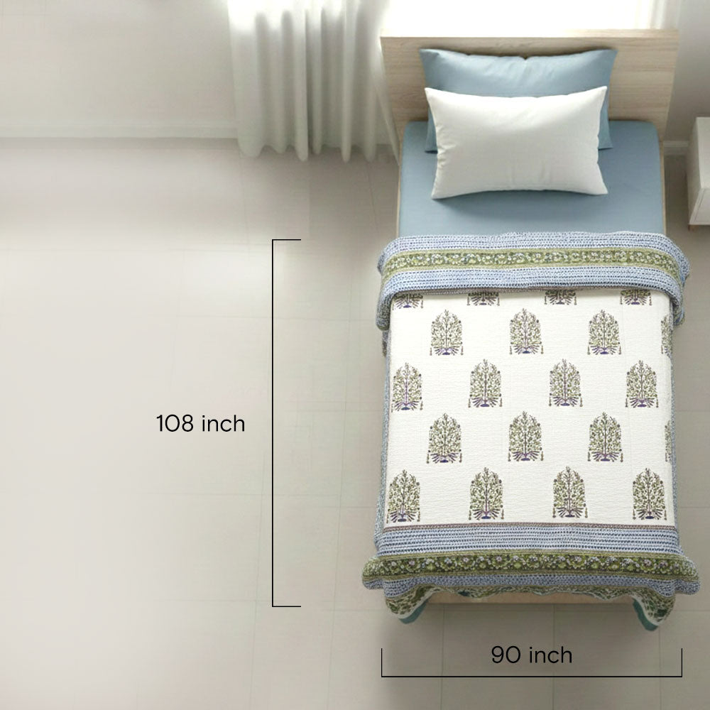 Traditional Tree of Life Block Print Blanket