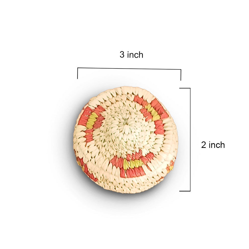 Hand-Woven Kashi Grass Trinket Basket with Lid