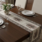 Artisan Block Printed Sitar Tree Cotton Table Runner