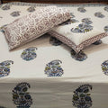 Desert Bloom Bagru Block Print Bedsheet Set - Madhues