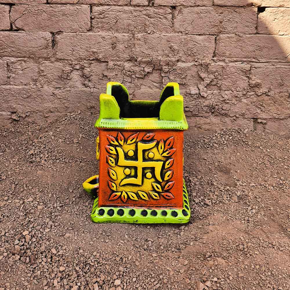 Auspicious Swastika Tulsi Planter - Madhues