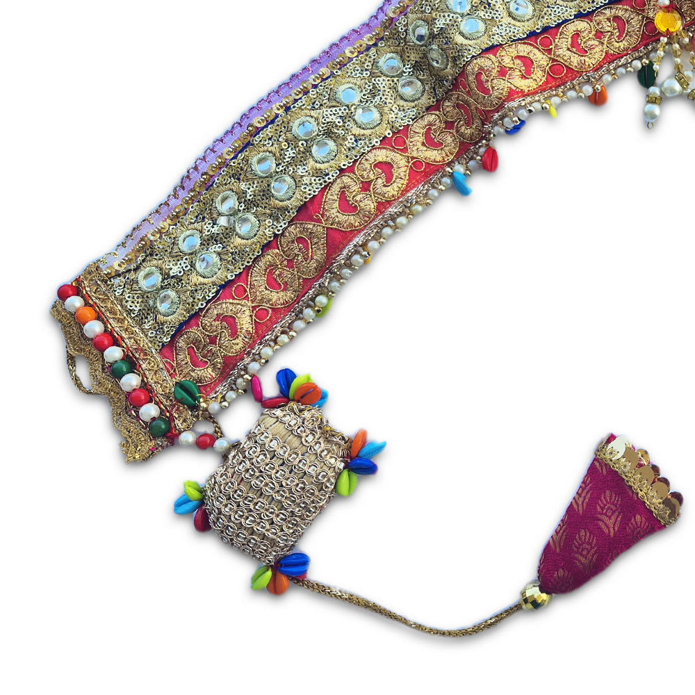 Vibrant Festival Mirror Work Toran with Multi-Colored Beads (Shisha & Zari Bandarwal) - Madhues