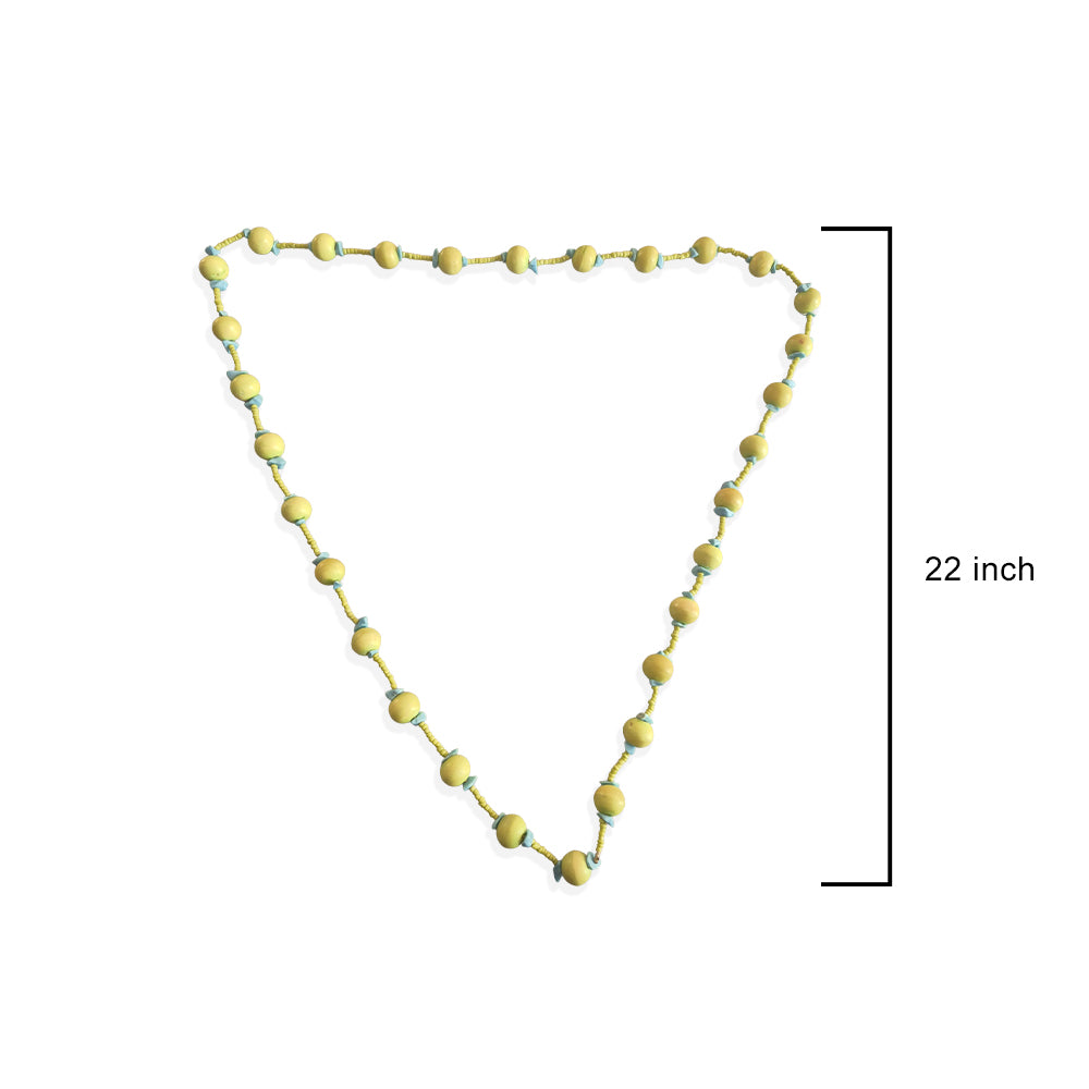 Pastel Yellow and Aqua Beaded Necklace