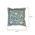 Indigo Bloom Block Print Cushion Cover Set of 2 - Madhues