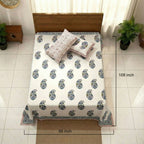 Desert Bloom Bagru Block Print Bedsheet Set - Madhues