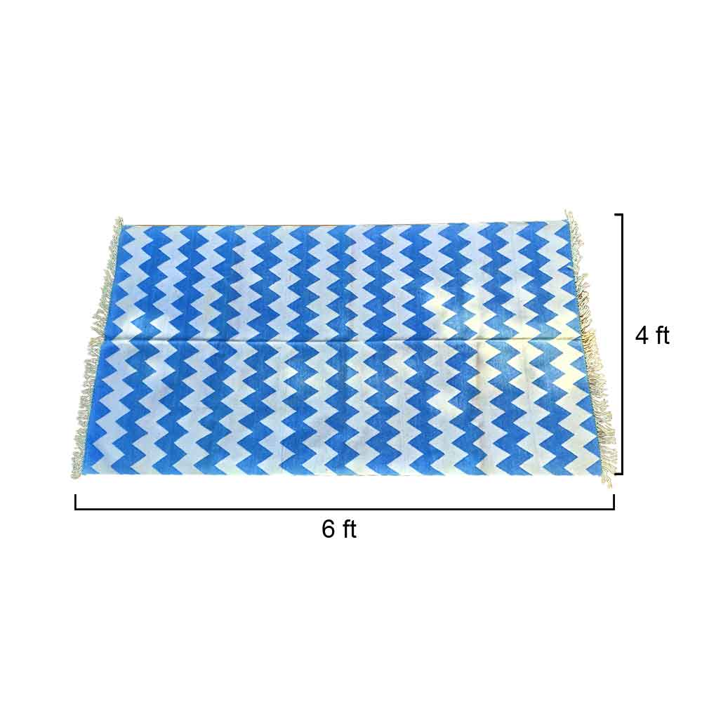 The Sky Blue Chevron Beach Rug - Image 4