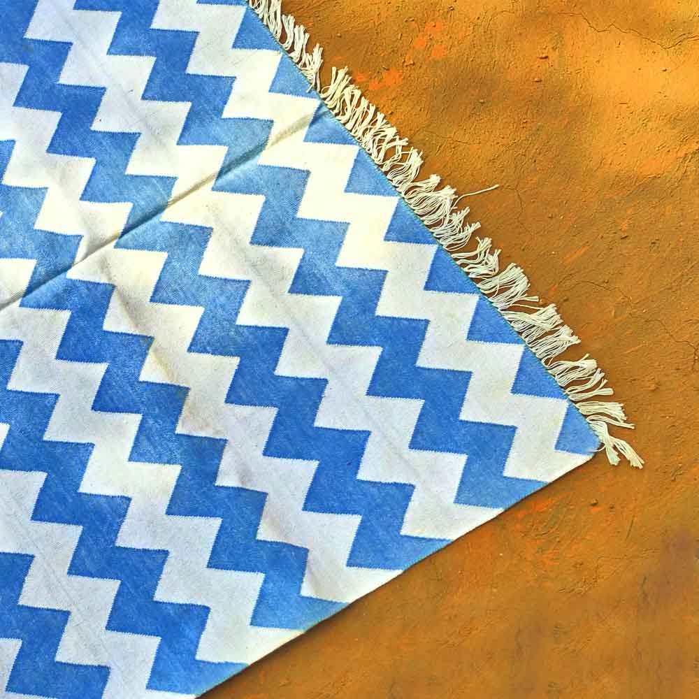 The Sky Blue Chevron Beach Rug - Image 3