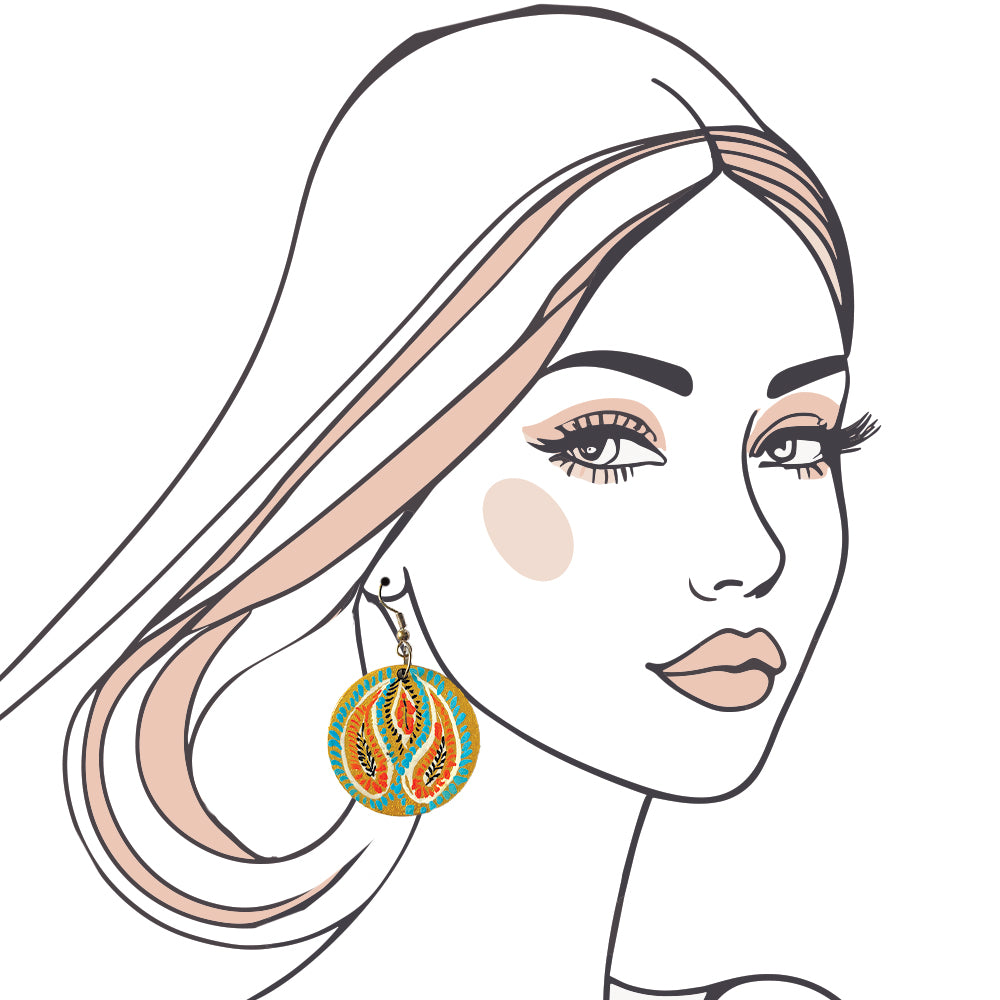 Kashmiri Paisley Drop Earrings - Madhues
