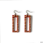 Crimson Dot Frame Earrings - Madhues