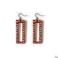 Crimson Dot Frame Earrings - Madhues