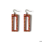 Crimson Dot Frame Earrings - Madhues