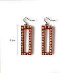 Crimson Dot Frame Earrings - Madhues