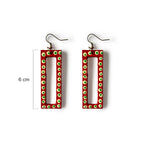 Crimson Dot Frame Earrings - Madhues