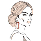 Crimson Dot Frame Earrings - Madhues