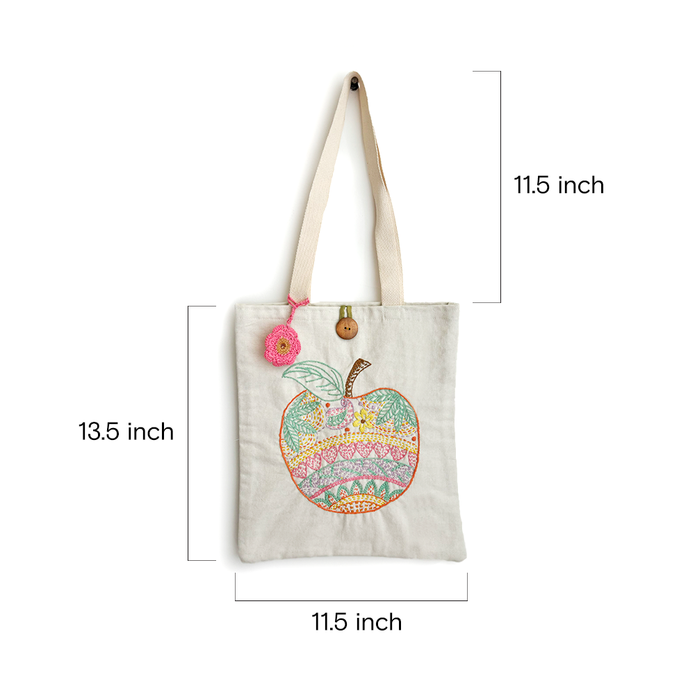 Sweet Harvest Embroidered Tote - Madhues