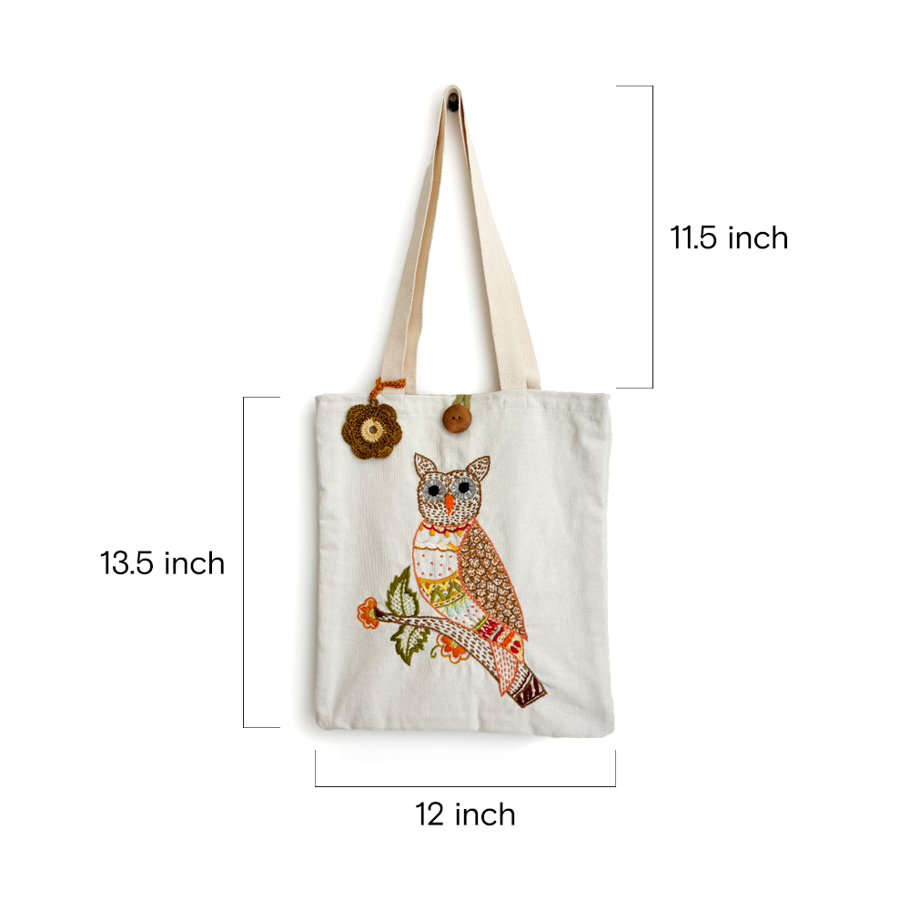 Nocturnal Narratives Embroidered Tote - Madhues