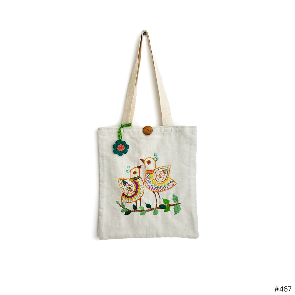 Love Birds Handcrafted Cotton Tote - Madhues