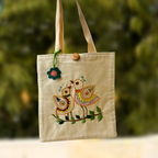 Love Birds Handcrafted Cotton Tote - Madhues