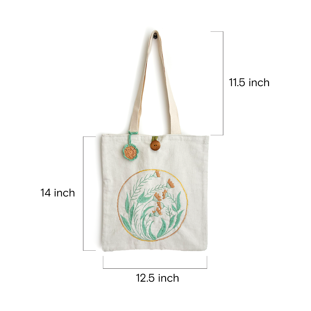 Golden Halo Floral Tote - Madhues