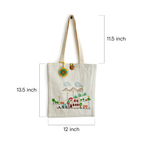 Cozy Village Embroidered Tote - Madhues
