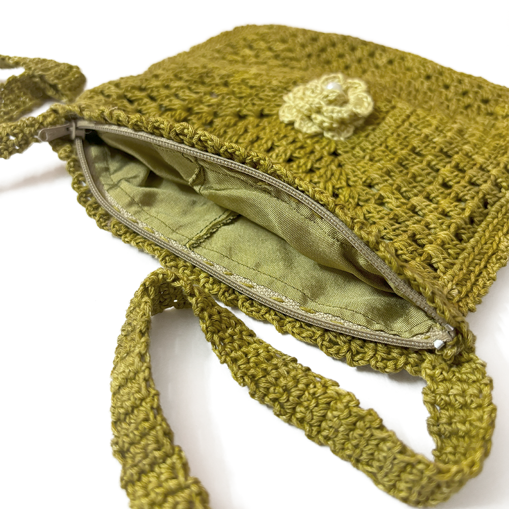 Olive Bloom Crochet Sling - Madhues