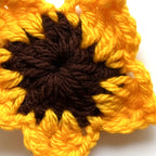 Handmade Crocheted Sunflower Hair Clip - Yellow & Brown Floral Accessory