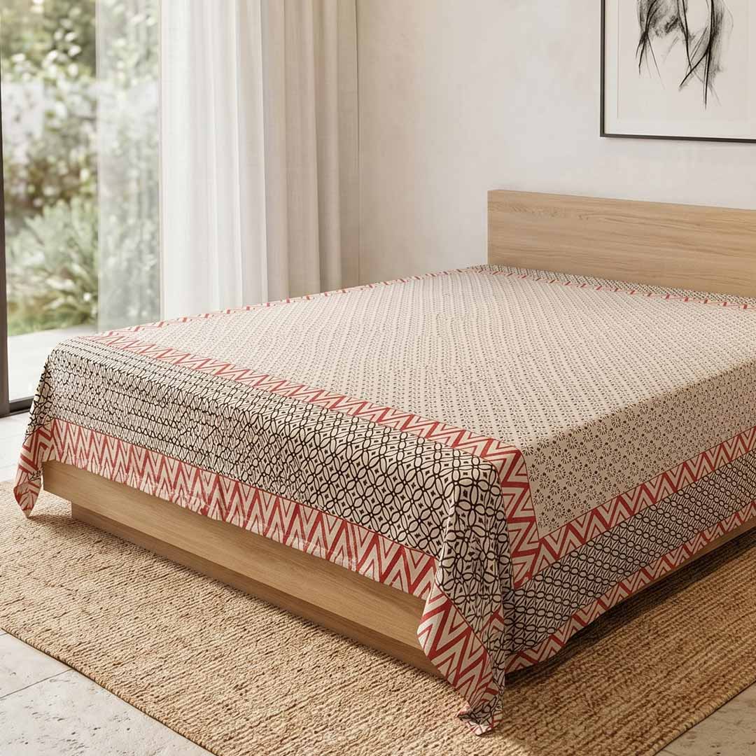 South Cotton Murugan Hand Block Print Bedsheet