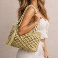 Jute Woven Handbag with Tassel & Rope Handles