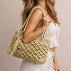 Jute Woven Handbag with Tassel & Rope Handles