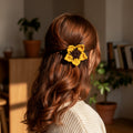Handmade Crochet Sunflower Hair Clip - Vibrant Floral Accessory