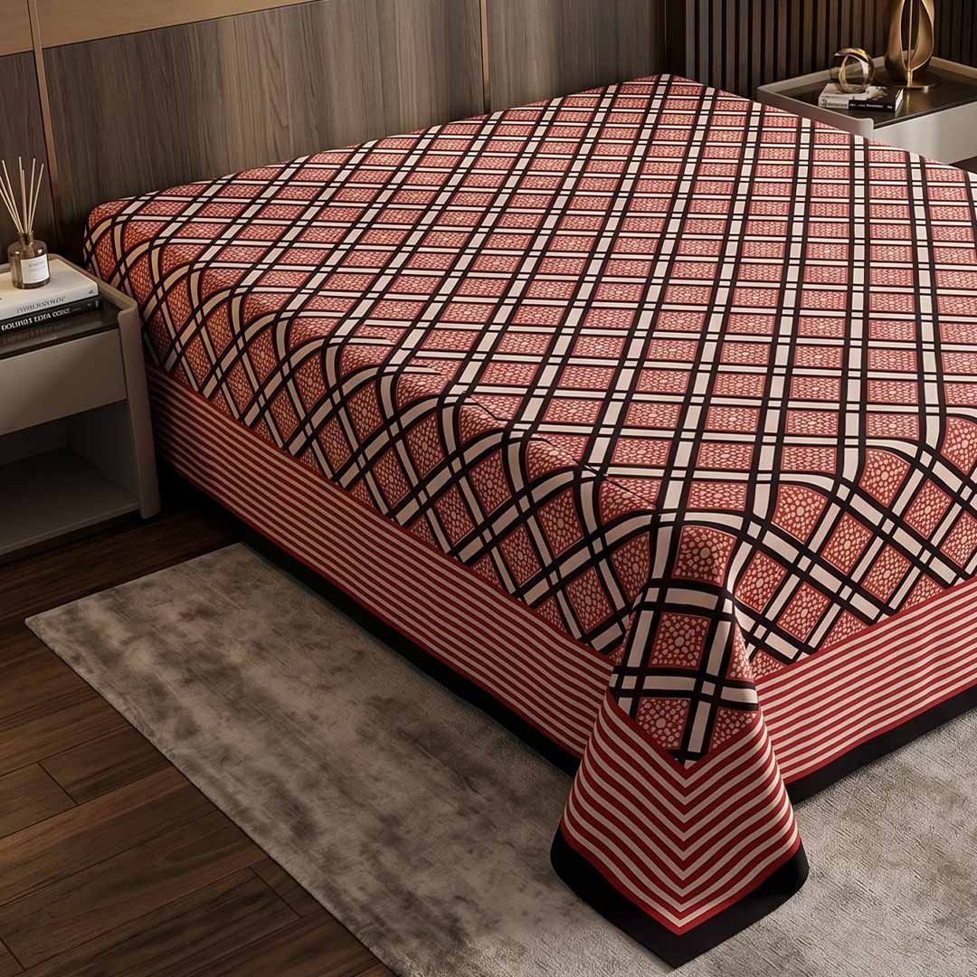 Geometric Murugan South Cotton Hand Block Printed Bedsheet